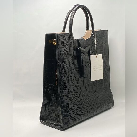 Mac Duggal Croco Leather Buckle Detail Maxi Tote Bag - Picture 4 of 12